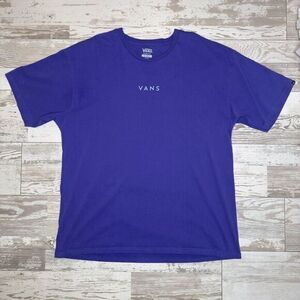 Vans Shirt Men 2XL Purple Cotton Classic Fit Short Sleeve Crew Neck Pullover Tee